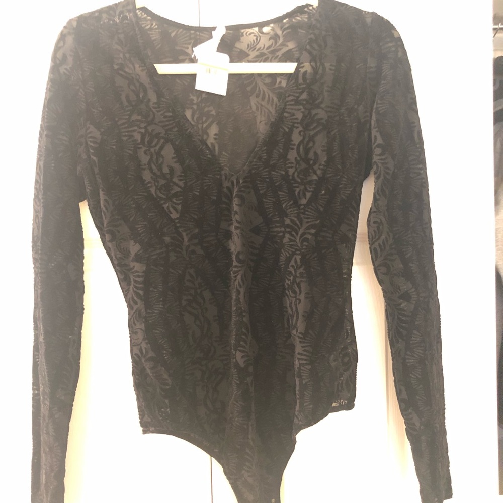 NWT Free People Sheer Lace Bodysuit
